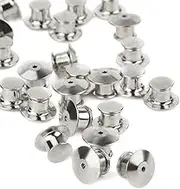 30PCS Backs Locking Pin Keepers Badge-Pin Locks Pin for Lapel Enamel Hat Pins (Silver)