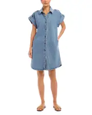 Karen Kane Cap Sleeve Denim Shirt Dress