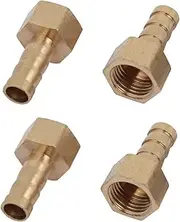 uxcell 1/4BSP Female Thread 8mm Hose Barb Brass Tubing Coupler Connector Fitting 4pcs