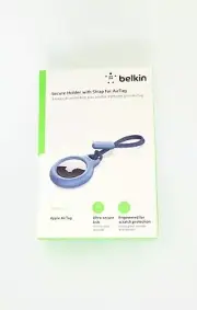 Belkin Ultra Secure Holder For AirTag With Twist And Lock Key Ring Strap (Blue)