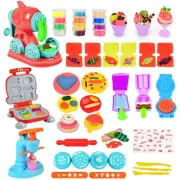 3-in-1 Color Dough Kitchen Playset Features Ice Cream Noodle and Burger Maker...