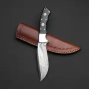 Fixed Blade Knife Damascus Steel Hunting Full Tang Knives For Hiking & Camping