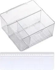 [Generic] Acrylic Earring Storage Box, Earring Storage Box Organiser, Transparent Jewellery Stand Holder, Jewellery Organiser with 60 Tarnish Resistant Bags, Travel Jewellery Case for Women and Girls