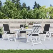 Garden Highback Chair Cushions 4 pcs Black 120x50x3 cm Outdoor Patio Seat 47539