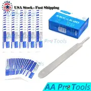 10 STERILE SURGICAL BLADES #12 WITH FREE SCALPEL KNIFE HANDLE #3