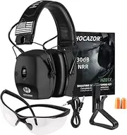 Hocazor HZ01X High NRR 30dB Sound Amplification Digital Electronic Earmuff for Indoor and Outdoor Extremely Loud Environments, Black