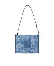 Etro Floral-Printed Top Zipped Clutch Bag One size light blue