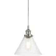 Lighting Pendant Light, Retro 1 Light Clear Seeded Glass Pendant Lighting