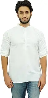 [Atasi] Ethnic Men's Short Kurta Mandarin Collar Cotton Shirt