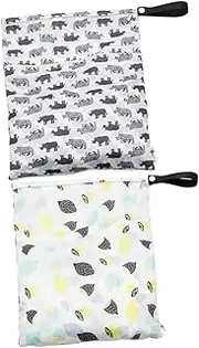 [HEALSOPTHY] 2Pcs Wet Dry Pouch Diaper Bag Multi Purpose Storage for Nappy Essentials Compact Design with Zippered Compartments for Travel Beach and Yoga
