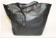 The Sak Huntley Leather NEW Black Drawstring-Look Bag Shoulder Purse 108429 $199
