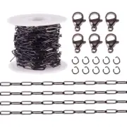 5M Stainless Steel Paperclip Chains For DIY Chain Necklaces Making Kits 12x4x1mm