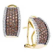 1 1/2CTW-Diamond NATURAL BROWN EARRING