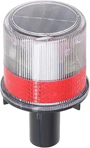 Respicefinem Solar Powered LED Strobe PC Shell Reflective Switch Beacon Warning Light for Enhanced Safety and Visibility with High Power Solar Panels High Strength Cellular