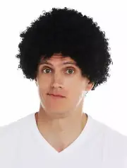 Wig Ladies Men's Carnival Short Dichter Afro Krause Curls Black Wig