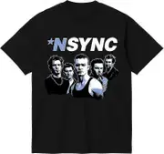 NSYNC shirt merchandise men womens youth tshirt 9os vintage T shirts Boys Girls kids poster graphic T-shirts black tee shirt Exquisite Workmanship 3XL