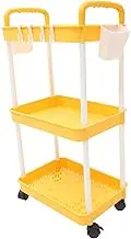 HOMSFOU 1Set Rolling Trolley Cart with Wheels Portable Storage Shelf for Kitchen Bathroom Bedroom Multi Functional Utility Cart for Organizing Spice Bottles and Toiletries