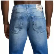 True Religion Men's Rocco Skinny Fit Stretch Jeans in Worn Saddle (38, 40)
