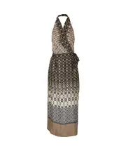 geometric-print halterneck dress S Black