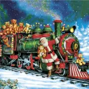 Christmas Paper Napkins for Decoupage SANTA TEDDY BEAR TRAIN 20 Lunch Napkins