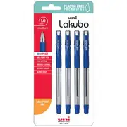 Uni Lakubo Ballpoint Pens 1.0mm Blue 4 Pack