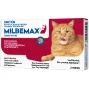 Milbemax Allwormer Tablets For Large Cats 2kg-8kg (20 tablets)