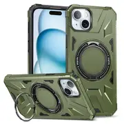 MCC Shockproof iPhone 15 Case Cover Ring Stand Heavy Duty Apple iPhone15 [Dark Green]