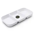 Lemon & Lime 3-Section Melamine 33cm Serving Food Tray/Container Large White