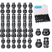 Upgraded Plastic Spring Cord Locks Drawstring Clamp Cord Stopper 48pcs