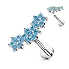 Piercing Labret Ear Triple Flower Turquoise