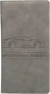 [Generic] Vehicle License Document Cover, Car Register, Car Insurance Card Organiser, Glove Box, Storage Case, PU Leather Registration Wallet, Document Card, Paperwork Wallet,, gray, Siehe Beschreibung, See