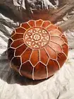 New Moroccan Handmade Ottoman Unstuffed Ottoman Brown Leather Pouffe For Home