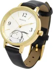 Peanuts Wrist Watch SNOOPY Black PNT044-4 Japan Boxed Gift Field Works