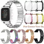 Stainless Steel Band Wristband Strap TPU Protector Case Cover For Garmin Venu SQ