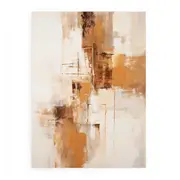 Brown White Art Painting Canvas Print