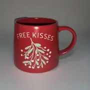 Free Kisses Mistletoe Red Coffee Mug 16 oz