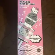 Hello Kitty Bluetooth Karaoke Microphone Wireless Speaker USB Charge Pink NIB