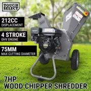 7HP Wood Chipper Shredder Mulcher Petrol Grinder Upright Self Feeding Portable