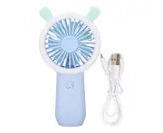 Mini Handheld Fan 3 Levels Adjustable Usb Rechargeable Cute Rabbit Appearance Portable Fan For School Outdoor Blue