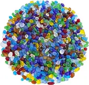QYGL Sea Glass Stones - Colorful Frosted Glass Pebbles Gemstones - Perfect for Aquarium Rocks, Fish Tank Gravel, Vase Fillers, DIY Crafts, and Home Decor (0.9LB/14oz)