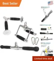 Premium Alloy Steel Triceps Pull Down Set with V Bar, Rope, and Rotating Handle