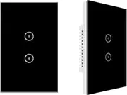 Smart WiFi Light Switch 2Gang UseeLink Glass Touch Light Switch Compatible with Alexa Need Neutral Wire Only 2.4GHz WiFi