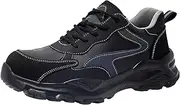 [ZHENSI] Men's Safety Sneaker Steel Toe Cap Shoes Lightweight Durable Comfortable Industry Construction Work Footwear