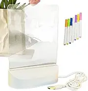 Light Up Acrylic Message Board,5 X6.7 Inches LED Drawing Board - Tracing Writing Light Board with 7 Pens for Store, Festival, Birthday, Mother's Day