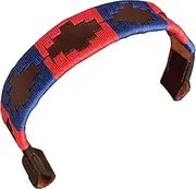 CARLOS DIAZ Designer Genuine Leather Waxed Embroidered Polo Horse Bridle Browband (Cob 15 inches)