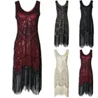 Plus Size New Gatsby Costume 1920s Cocktail Party Sequin Fringe Flapper Dress AU