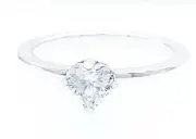 New 100% Authentic PANDORA 925 Clear Crystal Heart Solitaire Ring 198691C01