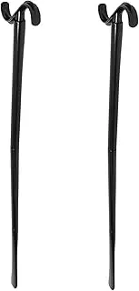 [SAFIGLE] 2pcs Long Shoehorn Device Hook Balance Spring Horns Shoes Helper Running Woman Retractable Lifts Para Assistive Charms Expander Portable Men Grip Heel Black Abs