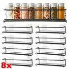 8pcs Hanging Wall Mounted Spice Rack – Spice Shelf Organizer Inside Cupboard