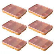 6x Homeleisure Seal & Serve Savoury Plastic Platter Compartment w/ Lid Assorted